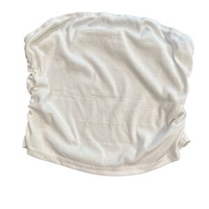 🟡 White Ribbed Tube Top Size Large